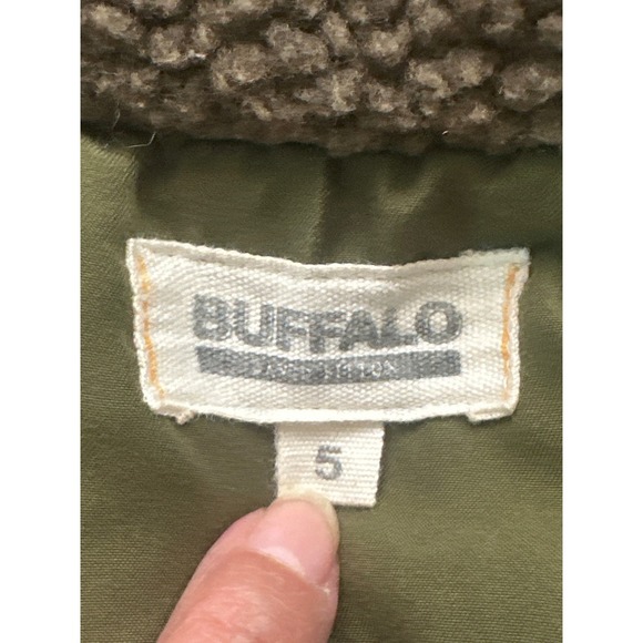 Buffalo David Bitton Kids Green Bomber Jacket with Sherpa Collar Size 5 - Picture 8 of 8